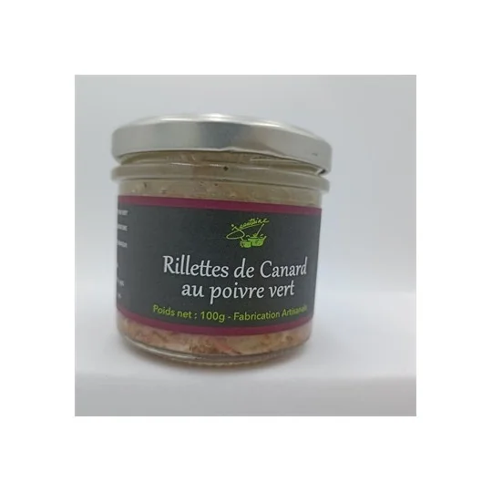 Rillettes de Canard au Poivre Vert 100g - La Jeantaine