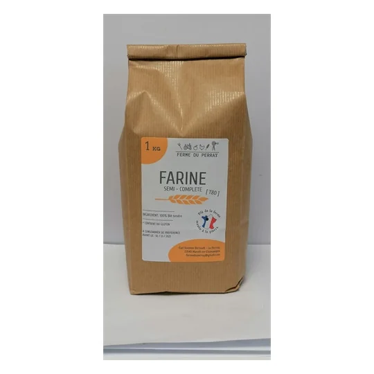Farine Semi-Complète T80 1kg - Ferme du Perray