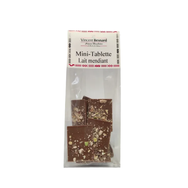 Mini-tablette Chocolat Lait Mendiant 70g - Vincent Besnard