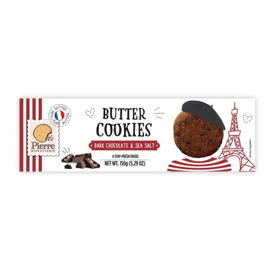 Cookies pur beurre chocolat noir et sel marin 150 g