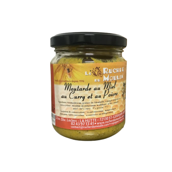 Moutarde au Miel - Curry et Poivre - Pot de 200gr