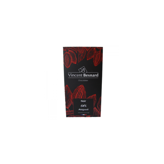 Tablette Chocolat  Noir Madagascar 64 %  80g - Vincent Besnard