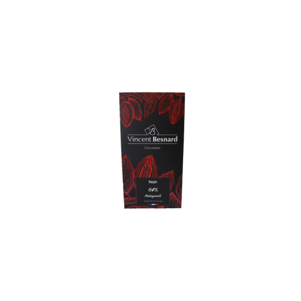 Tablette Chocolat  Noir Madagascar 64 %  80g - Vincent Besnard