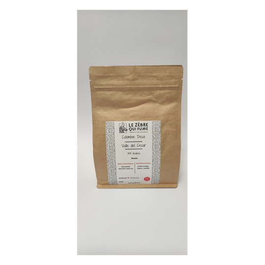 Café Moulu COLOMBIE Déca 250g -Le Zèbre Qui Fume