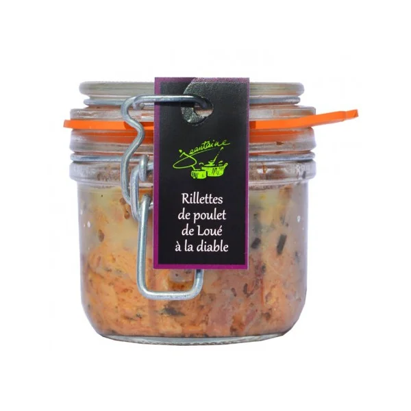 Rillettes de Poulet de Loué à la Diable 180 gr le parfait -  La Jeantaine