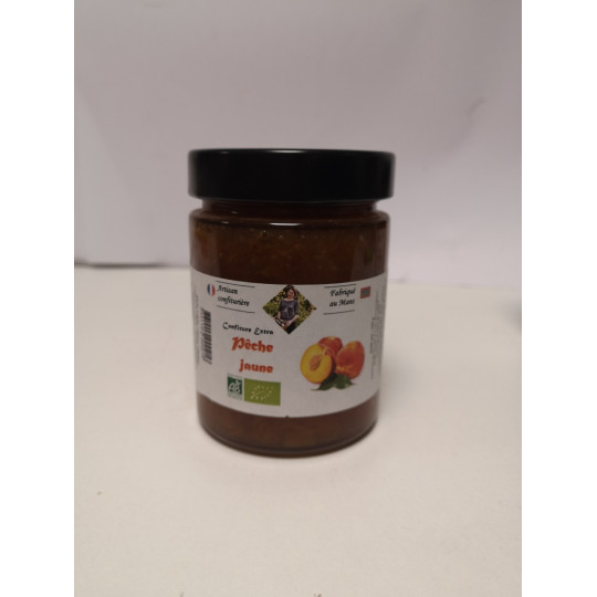 Confiture Extra Pêche Jaune 330g BIO- Ferme de la Métairie