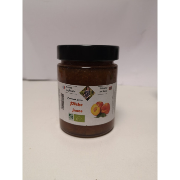 Confiture Extra Pêche Jaune 330g BIO- Ferme de la Métairie