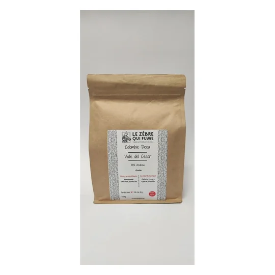 Café en grains COLOMBIE Déca 250g - Le Zèbre Qui Fume