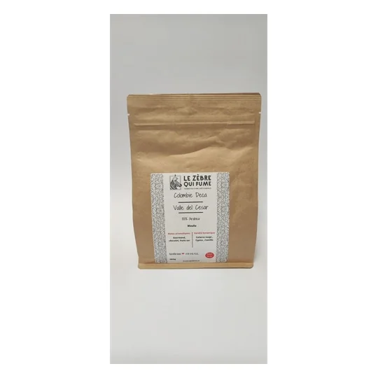 Café Moulu COLOMBIE Déca 250g -Le Zèbre Qui Fume