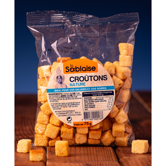 Croûtons Soupe Nature - 75g - La Sablaise