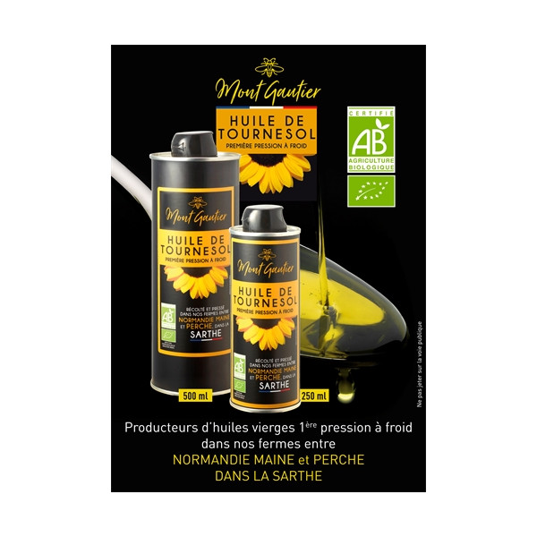 Huile de Tournesol Bio 250 ml - Mont gautier