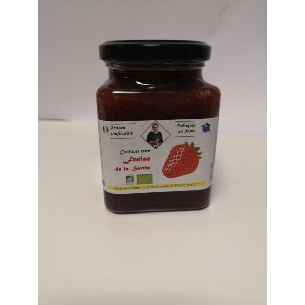 Confiture Extra Fraise de la Sarthe 330g Bio- Ferme de la Métairie