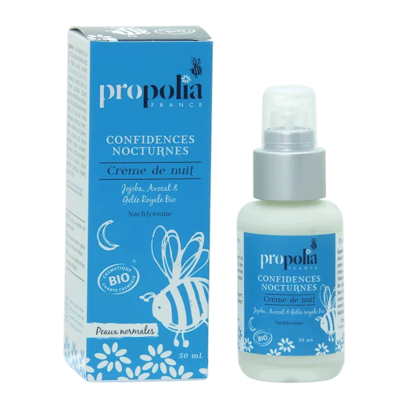CREME DE NUIT BIO jojoba, Avocat, Gelée Royale Peaux Normales