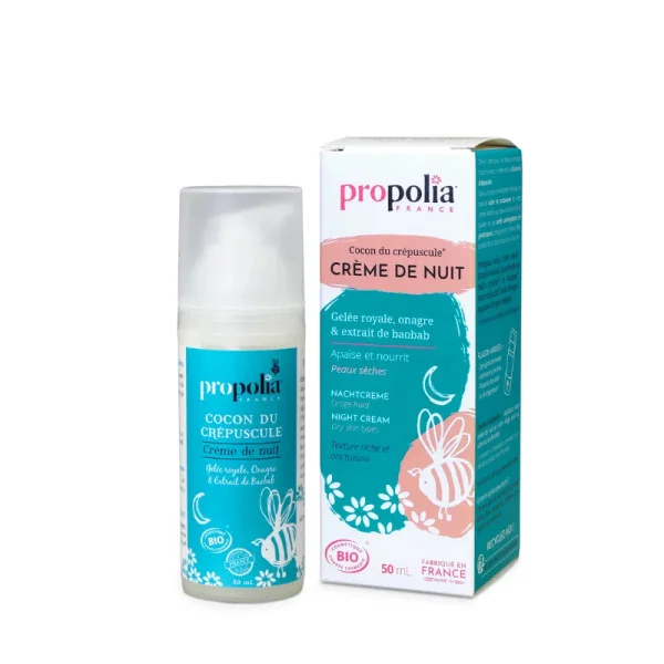 CREME DE NUIT Gelée Royale, Onagre, Baobab Peaux séches - propolia