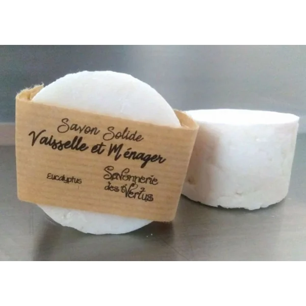 Savon solide Vaisselle et Ménage Eucalyptus 80g - Savonnerie des Vertus