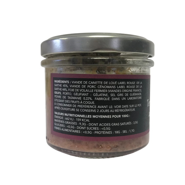Terrine de Canette au Poivre de Tasmanie 100g - LA JEANTAINE