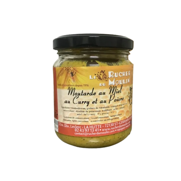 Moutarde au Miel - Curry et Poivre - Pot de 200gr