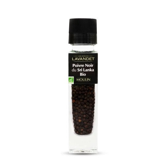 Epices Poivre Noir du Sri Lanka Bio Moulin 45 g - Luberon Gourmet