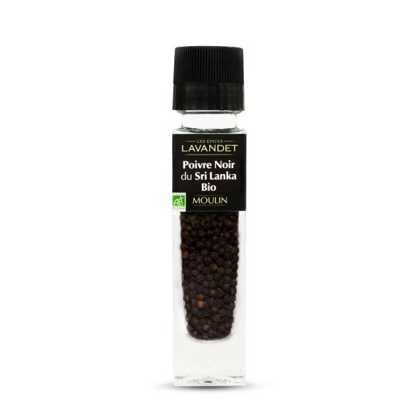 Epices Poivre Noir du Sri Lanka Bio Moulin 45 g - Luberon Gourmet