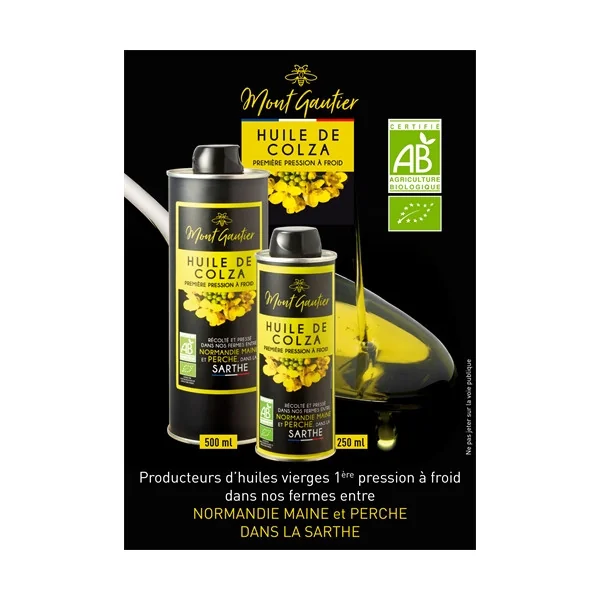 Huile de Colza Bio 500 g - Mont gautier