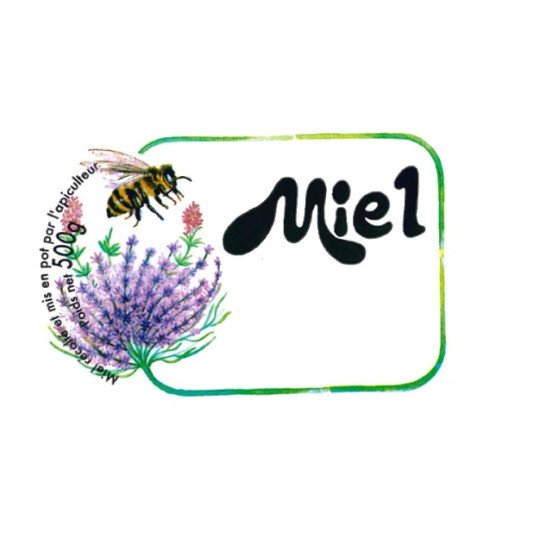 Etiquette Fleurs Abeille 500 g 90 x 60 sachet de 100