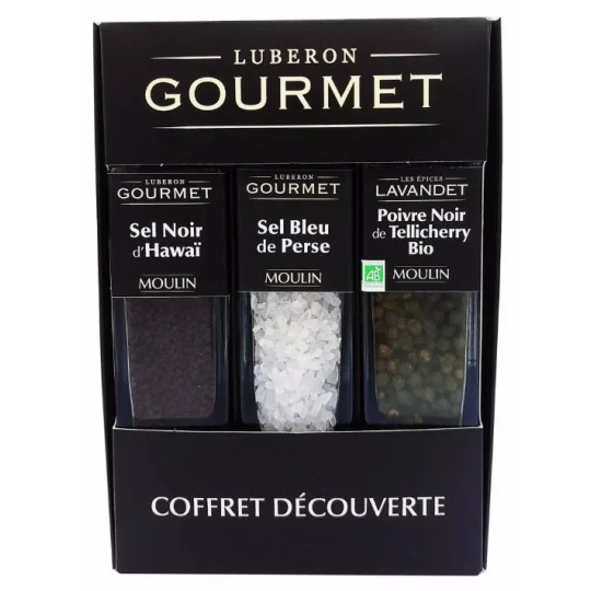 Epices Coffret Decouverte Sel et Poivres Bio 3 Moulins - Luberon Gourmet