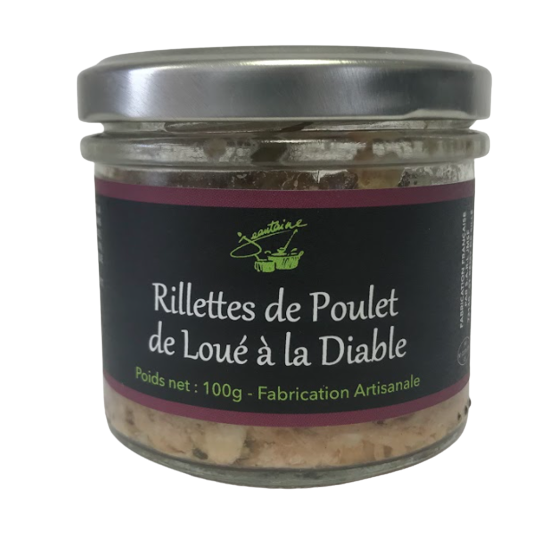 Rillettes de poulet de Loué à la diable 100g - La Jeantaine