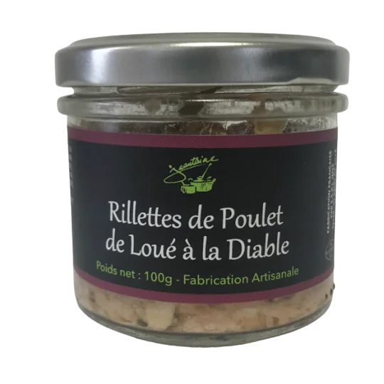 Rillettes de poulet de Loué à la diable 100g - La Jeantaine