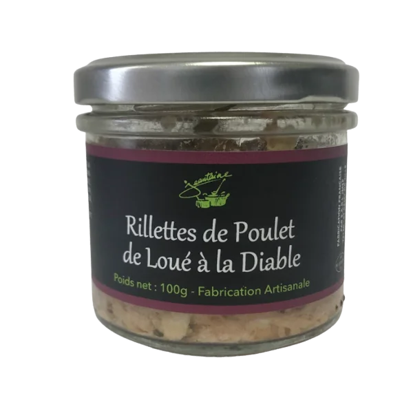 Rillettes de poulet de Loué à la diable 100g - La Jeantaine