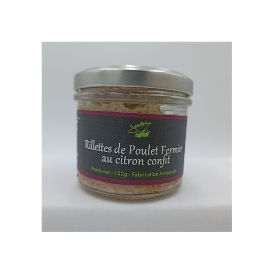 Rillettes de Poulet Fermier au Citron Confit 100g - La Jentaine