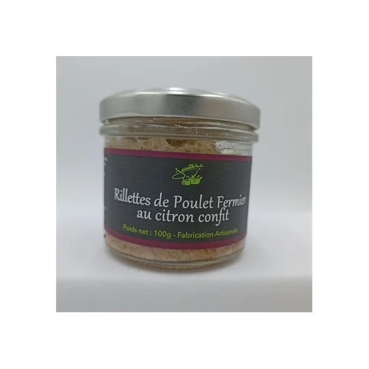 Rillettes de Poulet Fermier au Citron Confit 100g - La Jentaine