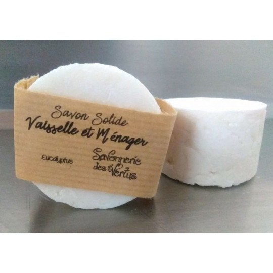 Savon solide Vaisselle et Ménage Eucalyptus 80g - Savonnerie des Vertus