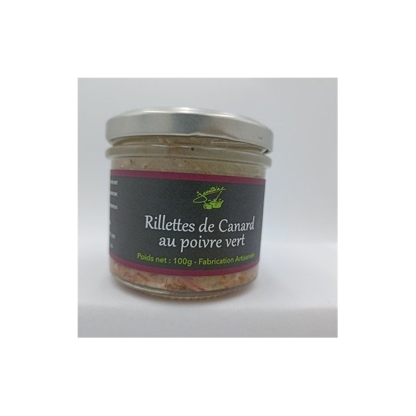 Rillettes de Canard au Poivre Vert 100g - La Jeantaine