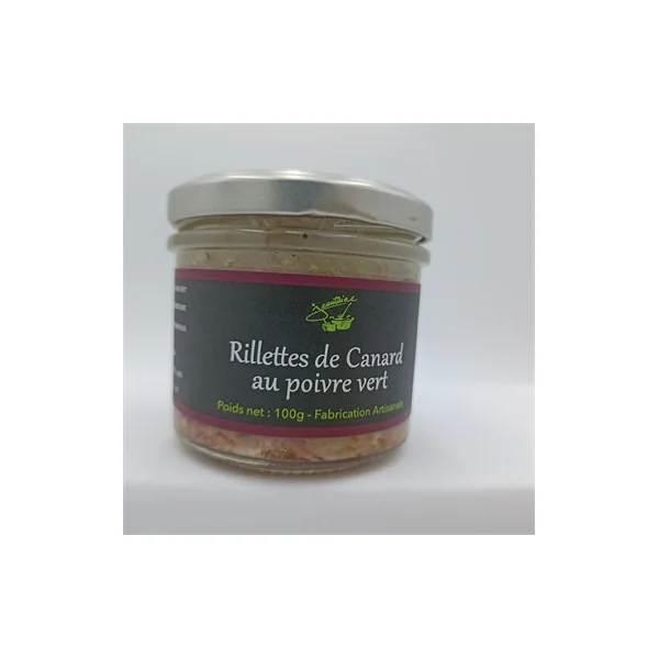 Rillettes de Canard au Poivre Vert 100g - La Jeantaine