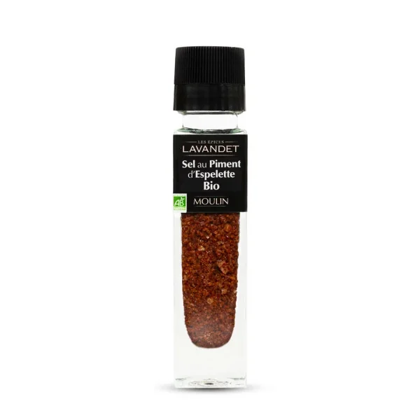 Epices Sel au Piment d Espelette Bio Moulin 100 g - Luberon Gourmet