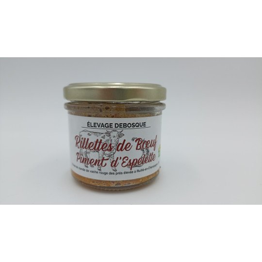 Rillette de boeuf piment d'espelette-90g-Gaec Debosque