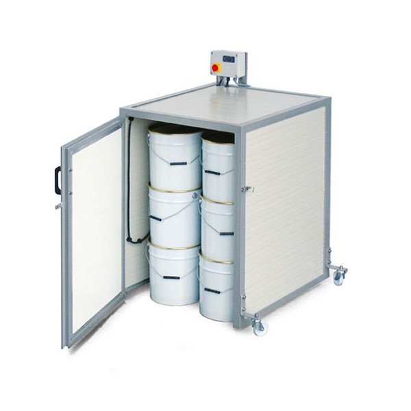 Petite chambre chaude à double paroi métallique pour 1 fût de 300 kg
