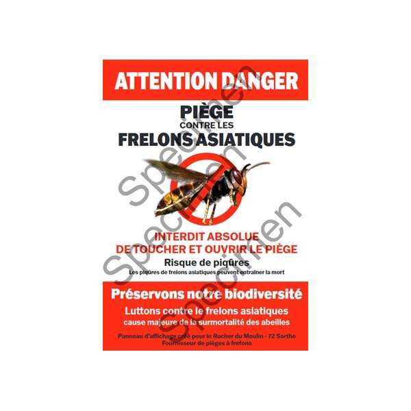 Panneau Attention Frelon 300 x 400 mm