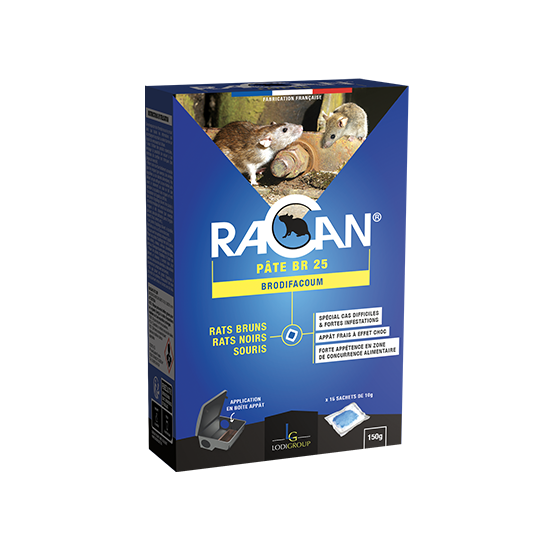 RACAN Pâte BR 25 Brodifacoum 150Gr