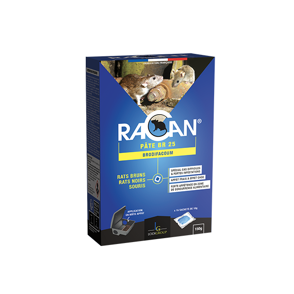 RACAN Pâte BR 25 Brodifacoum 150Gr